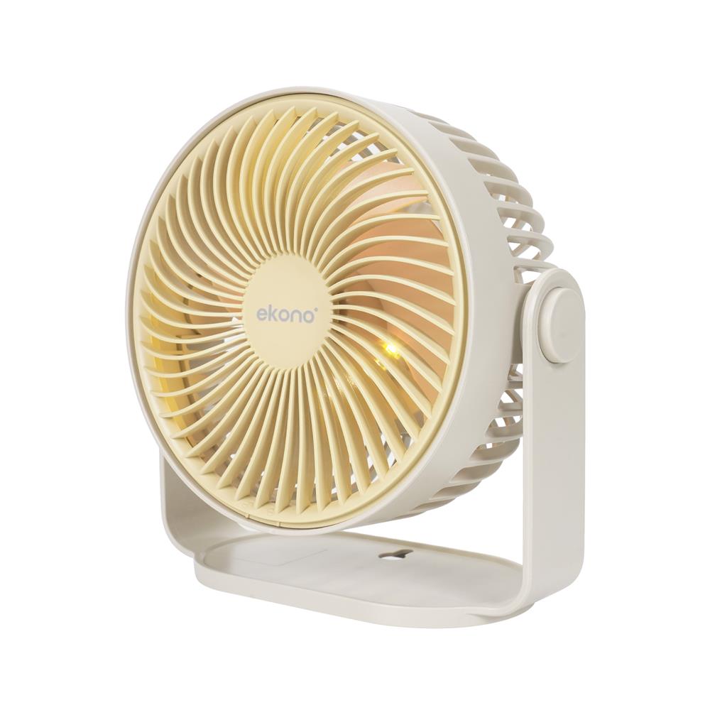 พัดลมพกพา 6 นิ้ว EKONO EK-PTB14CM สีครีม