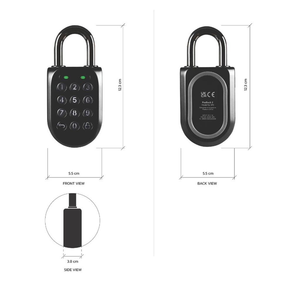กุญแจคล้องสมาร์ทล็อก KUDOS F8040649 55MMBK สีดำ