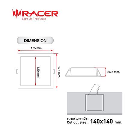 ดาวน์ไลท์ LED RACER INNOTECH-Q 6 นิ้ว 15 วัตต์ DAYLIGHT/COOL WHITE/WARM WHITE สีขาว_6