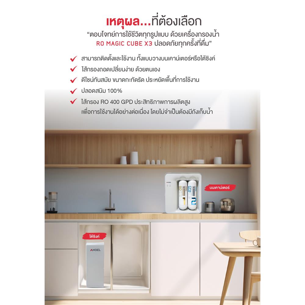 เครื่องกรองน้ำดื่ม ANGEL RO MAGIC CUBE X3