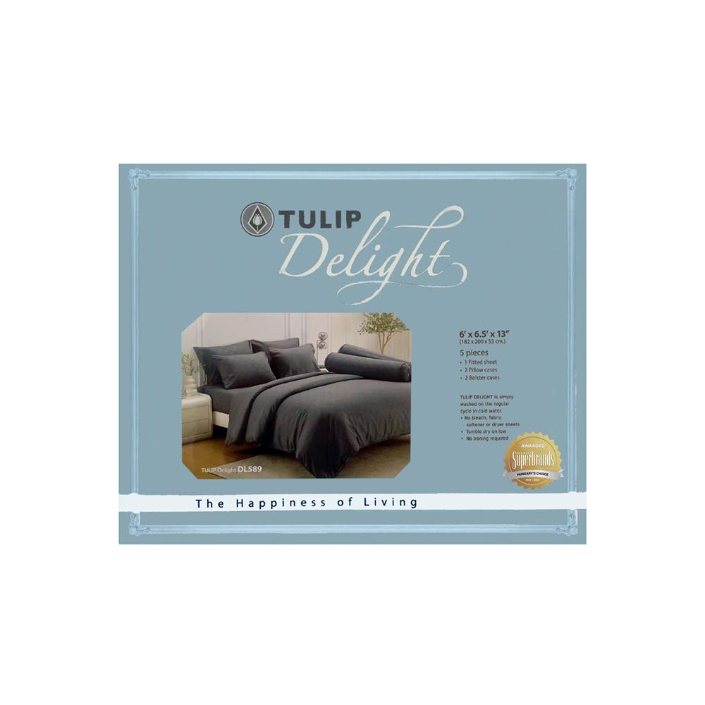 ชุดผ้าปูที่นอน 6 ฟุต (ชุด 5 ชิ้น) TULIP DELIGHT 60056-DL589