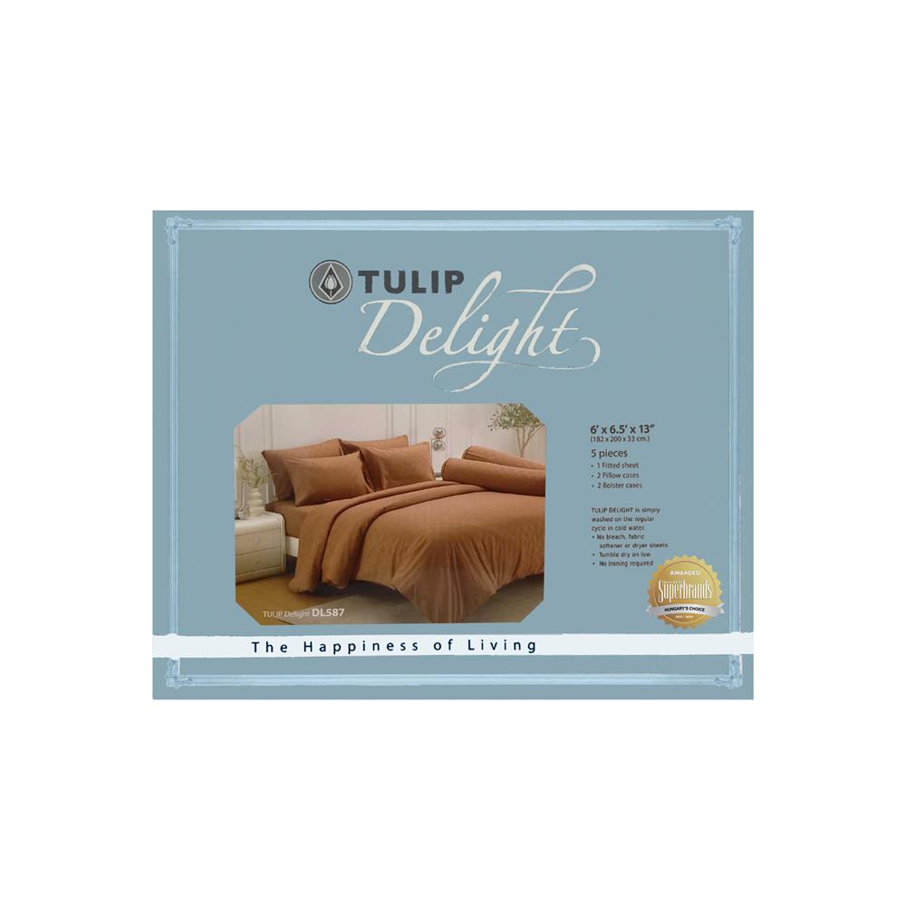 ชุดผ้าปูที่นอน 6 ฟุต (ชุด 5 ชิ้น) TULIP DELIGHT 60056-DL587