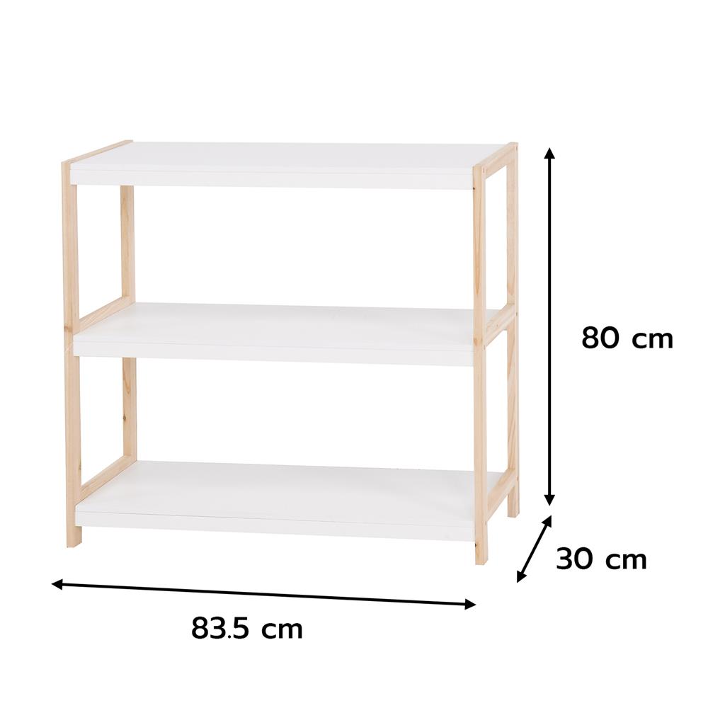 ชั้นวางของโล่ง 3 ชั้น FURDINI MACHI 83.5 ซม. สี NATURAL/ขาว