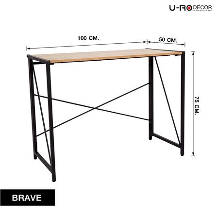 โต๊ะทำงาน U-RODECOR BRAVE 100 ซม. สีโอ๊ค_12