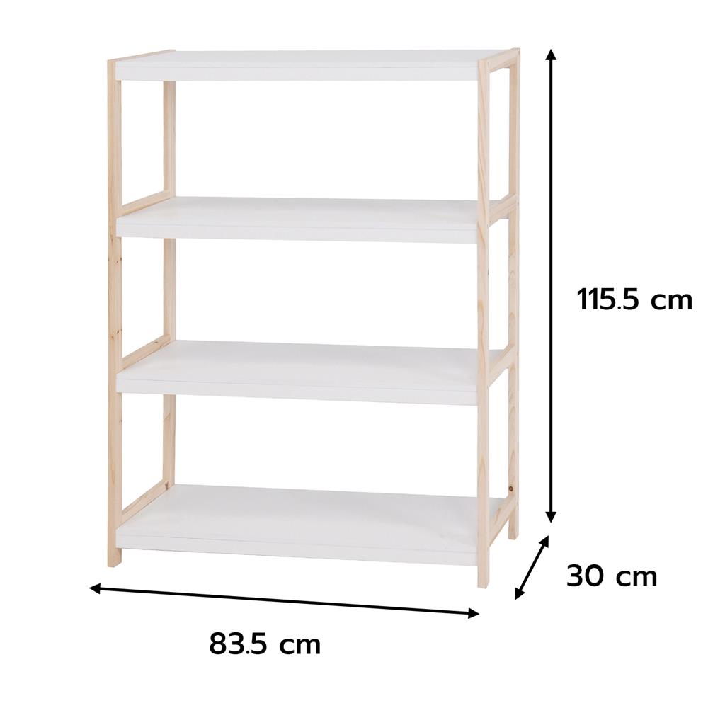 ชั้นวางของโล่ง 4 ชั้น FURDINI MACHI สี NATURAL/ขาว