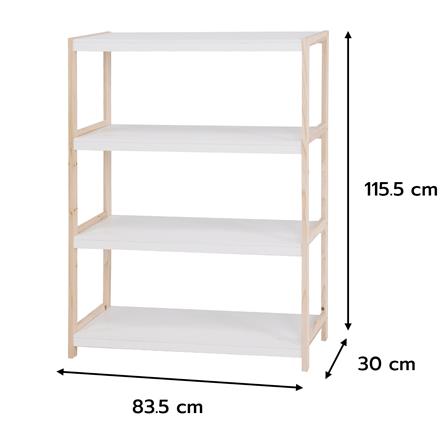 ชั้นวางของโล่ง 4 ชั้น FURDINI MACHI สี NATURAL/ขาว_7