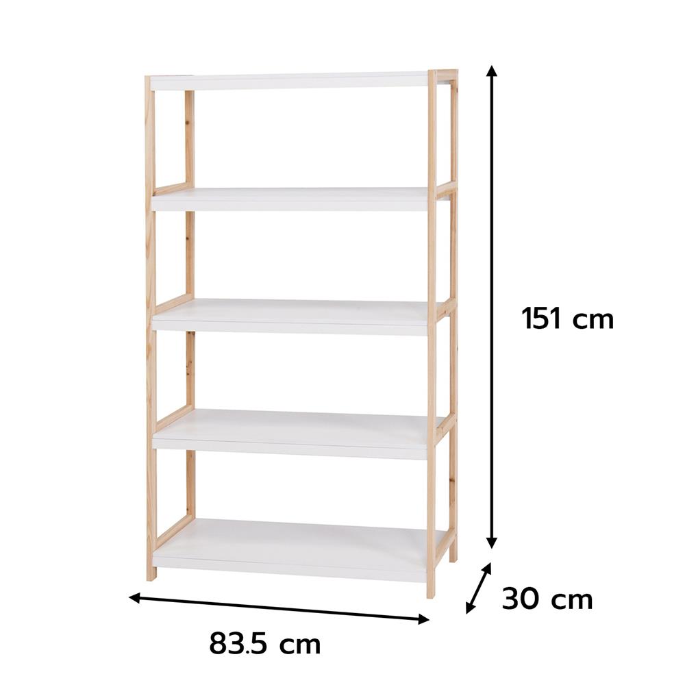 ชั้นวางของโล่ง 5 ชั้น FURDINI MACHI 83.5 ซม. สี NATURAL/ขาว