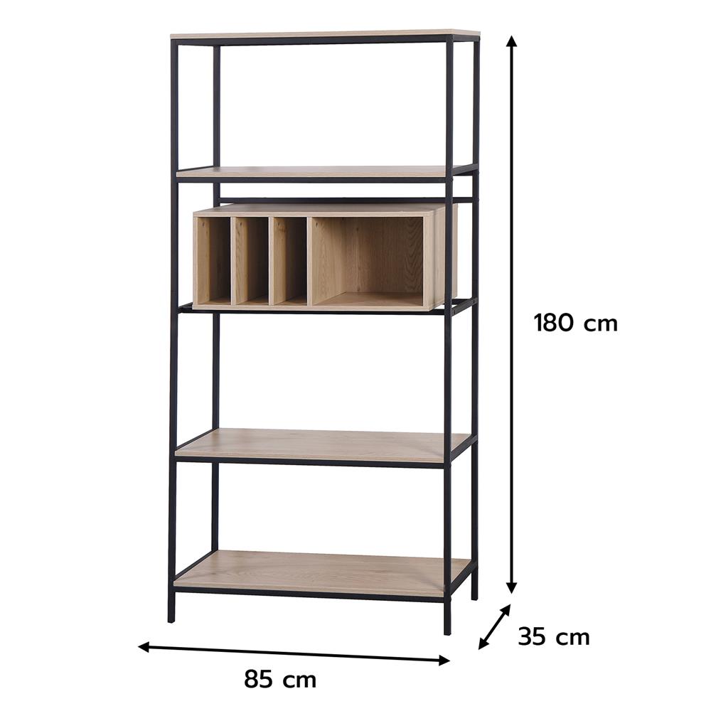 ชั้นวางของผสม 5 ชั้น FURDINI ZENO 85 ซม. สี NATURAL/ดำ