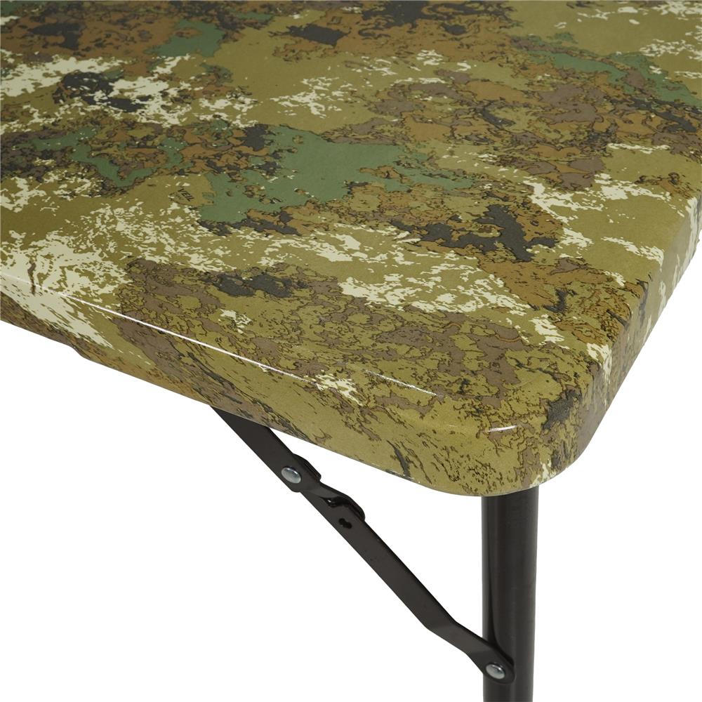 โต๊ะพับ HDPE SPRING ลายทหาร 120 ซม. สีขาว