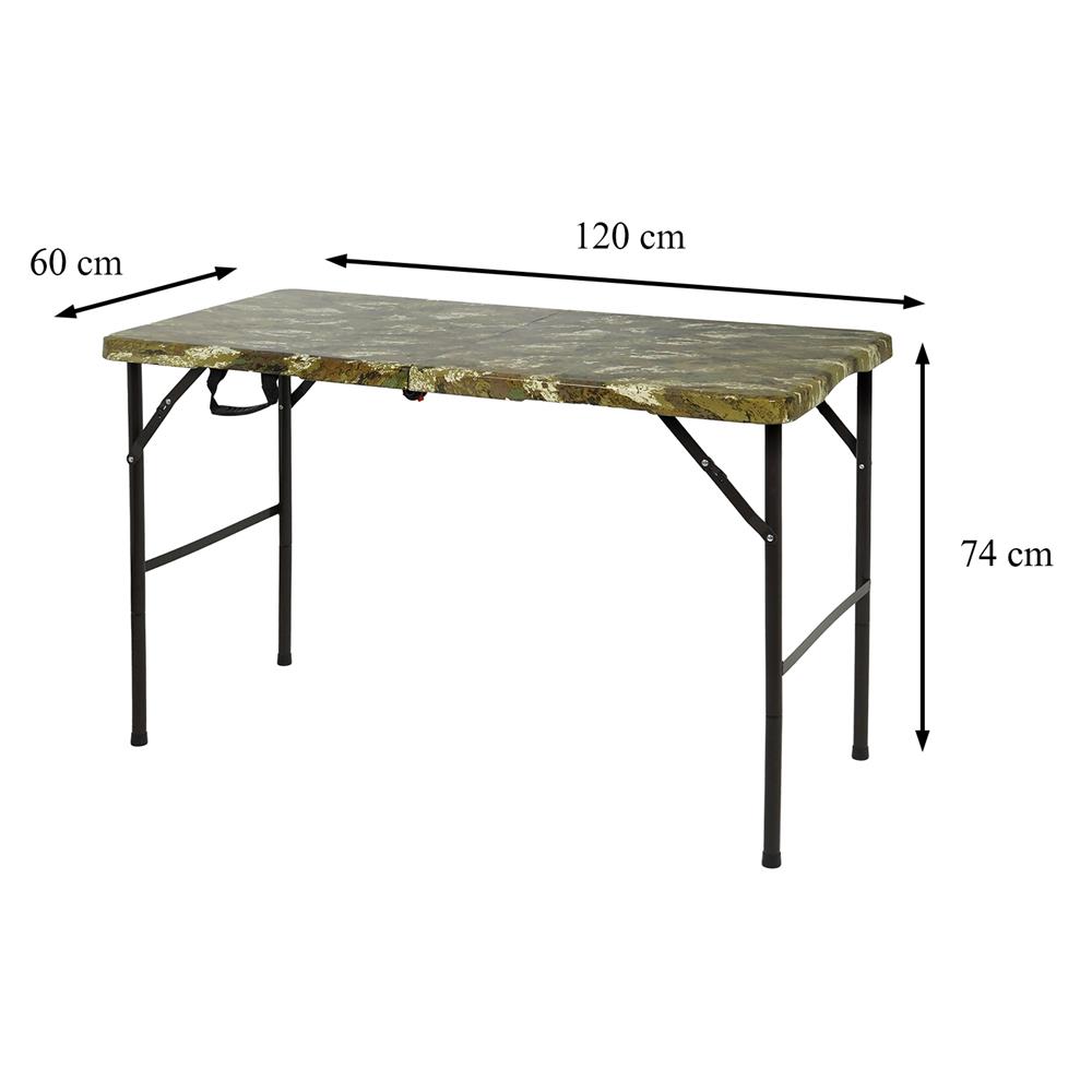 โต๊ะพับ HDPE SPRING ลายทหาร 120 ซม. สีขาว