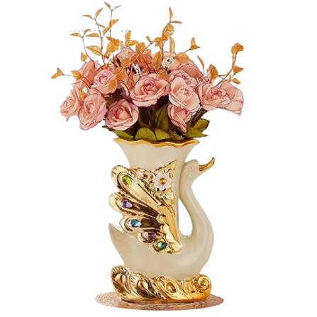 แจกันตกแต่งพร้อมกุหลาบชมพู INTERY CT209E041_06 สีชมพู/ขาว_0