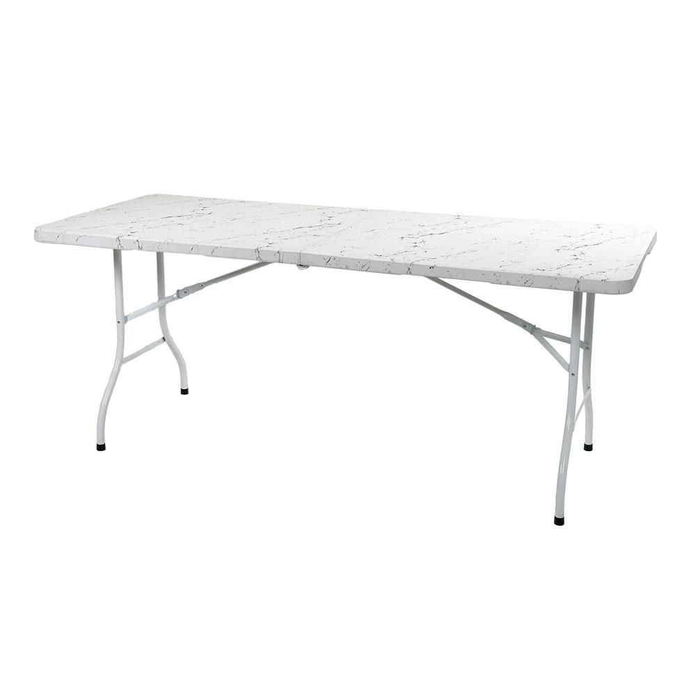 โต๊ะพับ HDPE SPRING ลายหินอ่อน 180 ซม. สีขาว_1
