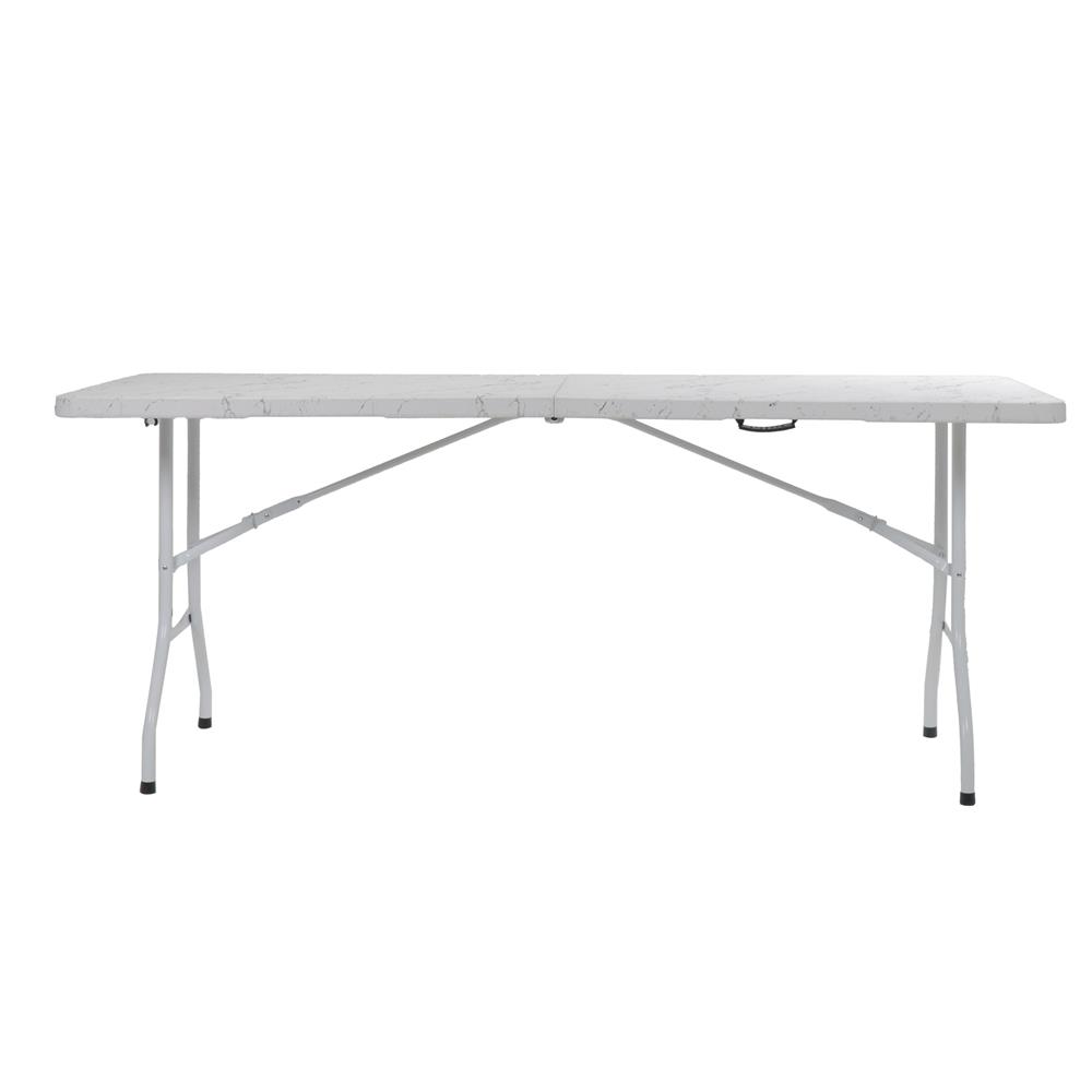 โต๊ะพับ HDPE SPRING ลายหินอ่อน 180 ซม. สีขาว