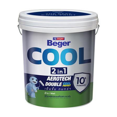 สีน้ำทาฝ้า ขนิดด้าน BEGER COOL 2 IN 1 CC999 สีเทา 5 แกลลอน_0