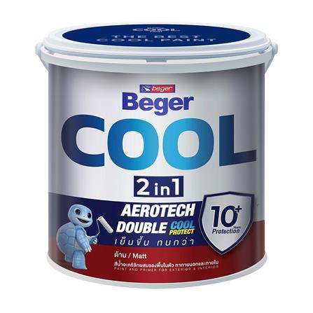 สีน้ำทาภายนอก ชนิดด้าน BEGER COOL 2 IN 1 BASE C สีขาว 1 แกลลอน_0