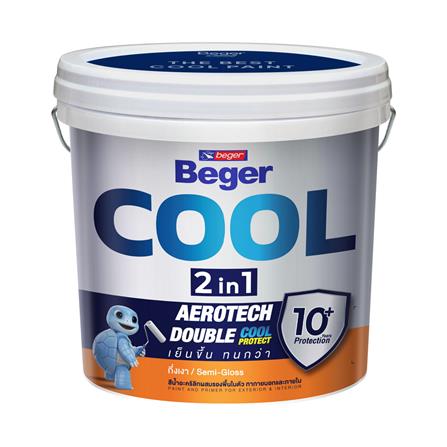 สีน้ำทาภายนอก ขนิดกึ่งเงา BEGER COOL 2 IN 1 BASE C สีขาว 2.5 แกลลอน_0