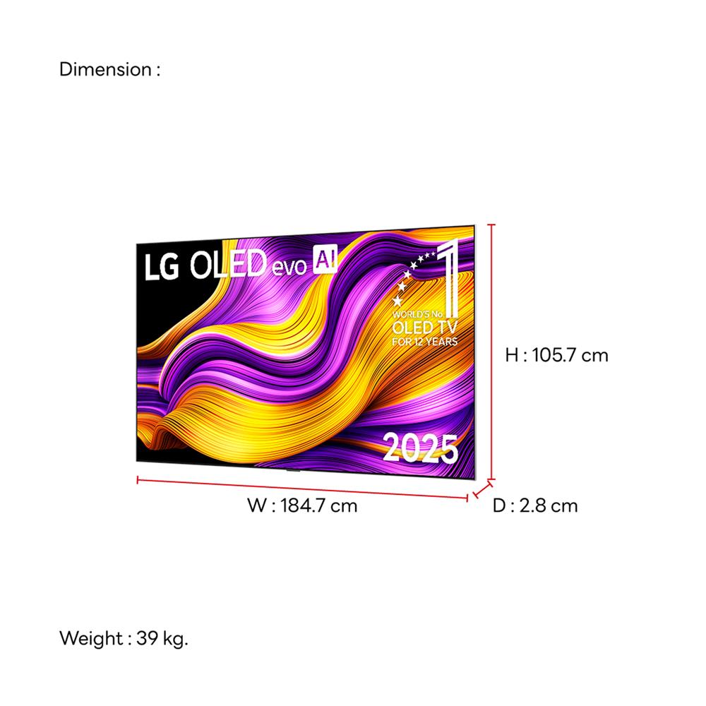 ทีวีโอแอลอีดี 83 นิ้ว LG (4K, OLED, SMART TV) OLED83G5PSA.ATM