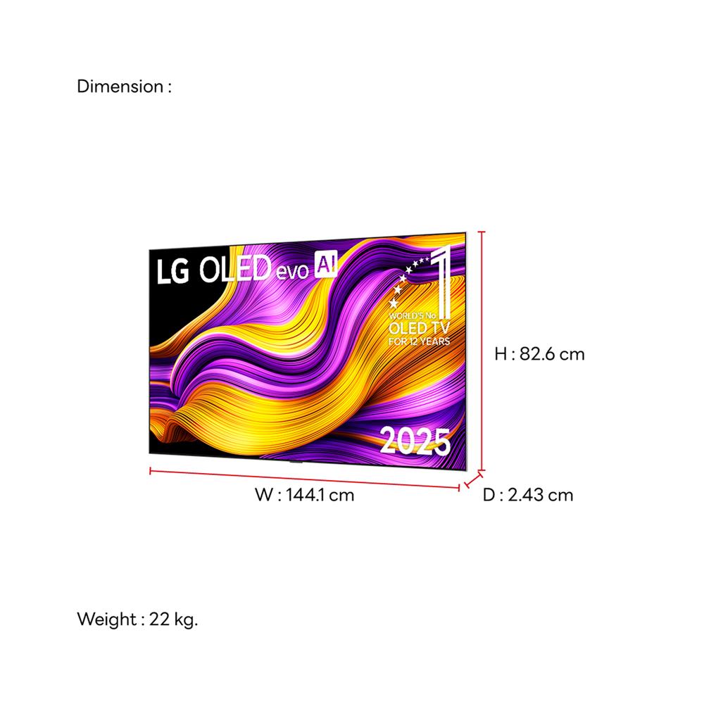 ทีวีโอแอลอีดี 65 นิ้ว LG (4K, OLED, SMART TV) OLED65G5PSA.ATM