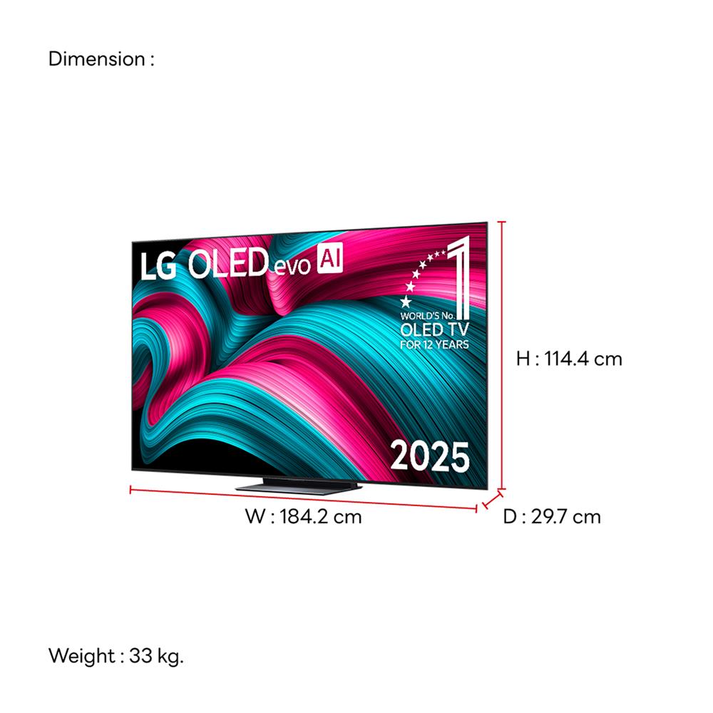 ทีวีโอแอลอีดี 83 นิ้ว LG (4K, OLED, SMART TV) OLED83C5PSA.ATM