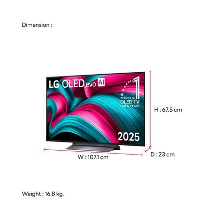 ทีวีโอแอลอีดี 48 นิ้ว LG (4K, OLED, SMART TV) OLED48C5PSA.ATM_9