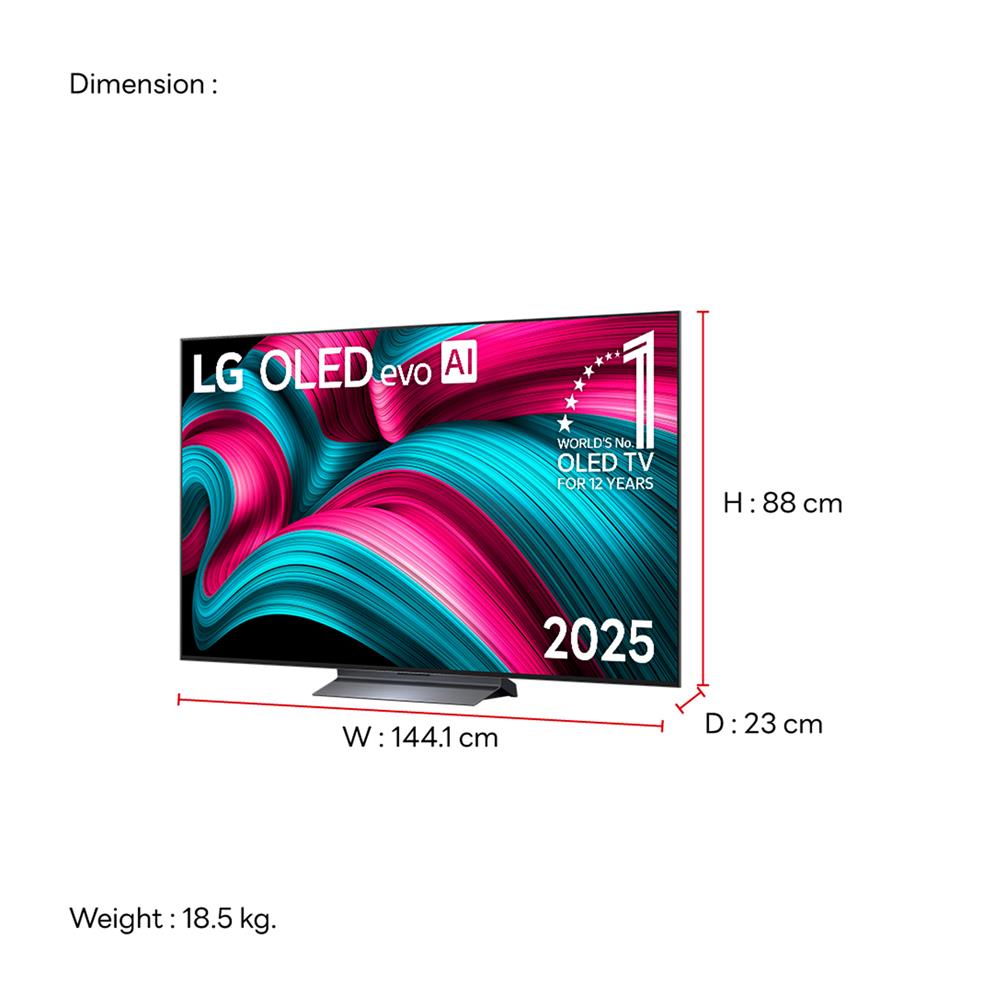 ทีวีโอแอลอีดี 65 นิ้ว LG (4K, OLED, SMART TV) OLED65C5PSA.ATM