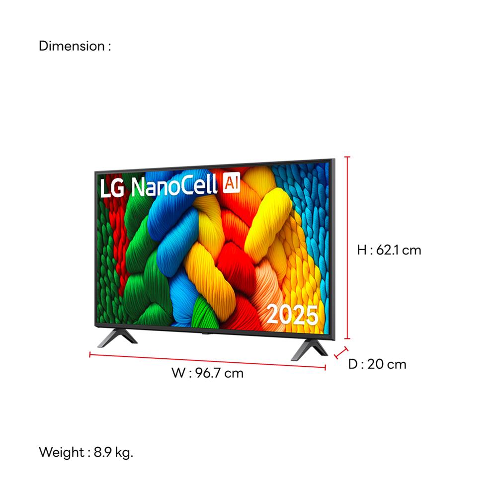 ทีวีแอลอีดี 43 นิ้ว LG (4K, NANOCELL, SMART TV) 43NANO80ASA.ATM