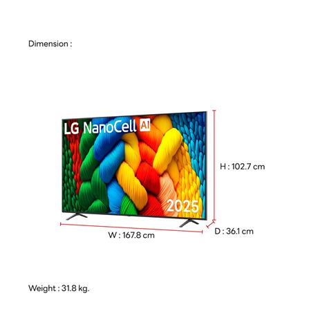 ทีวีแอลอีดี 75 นิ้ว LG (4K, NANOCELL, SMART TV) 75NANO80ASA.ATM_10