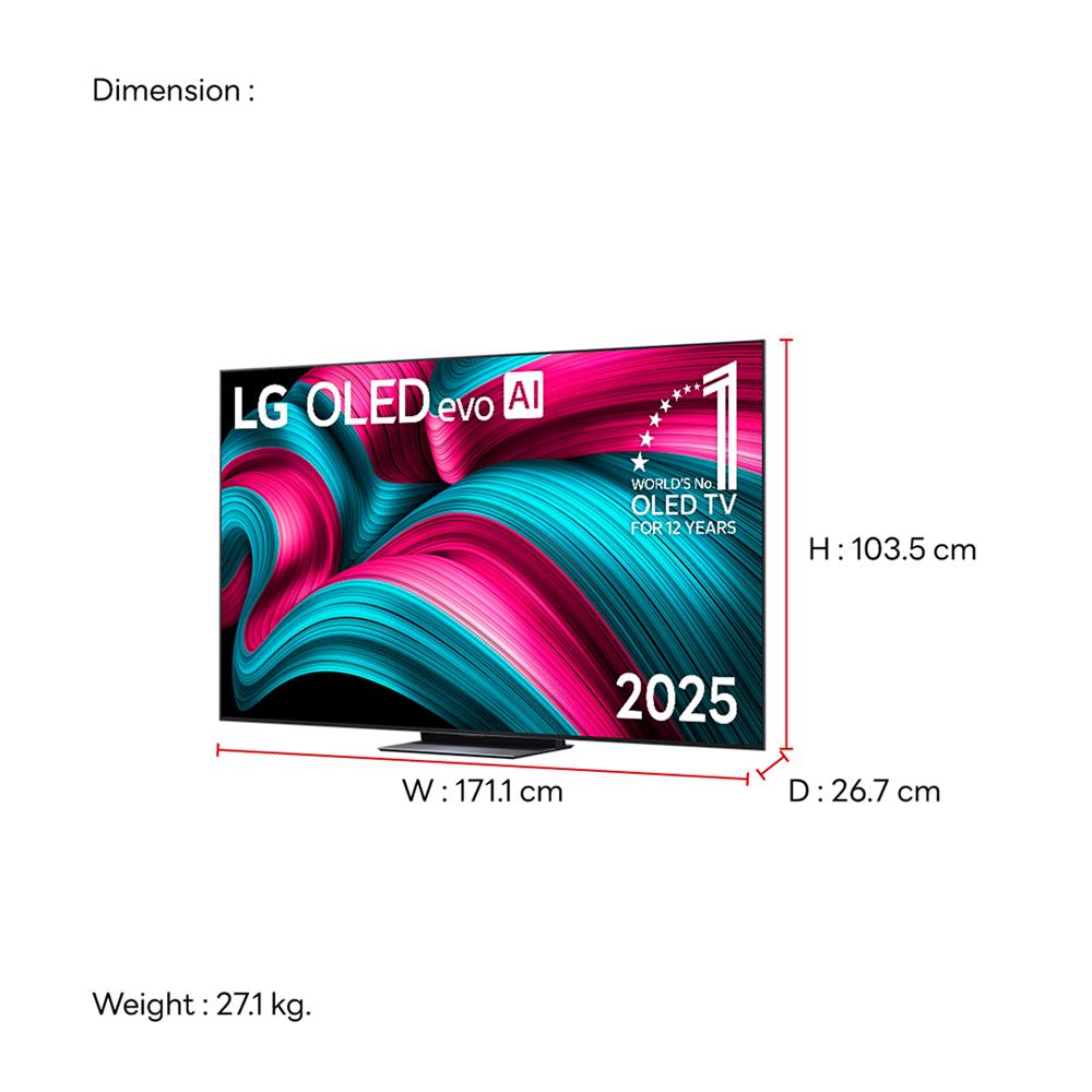 ทีวีโอแอลอีดี 77 นิ้ว LG (4K, OLED, SMART TV) OLED77C5PSA.ATM