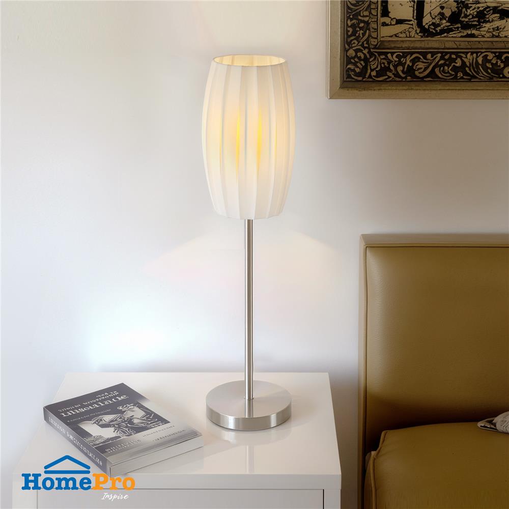 ไฟตั้งโต๊ะ CARINI MT-84334 สีครีม/เงิน