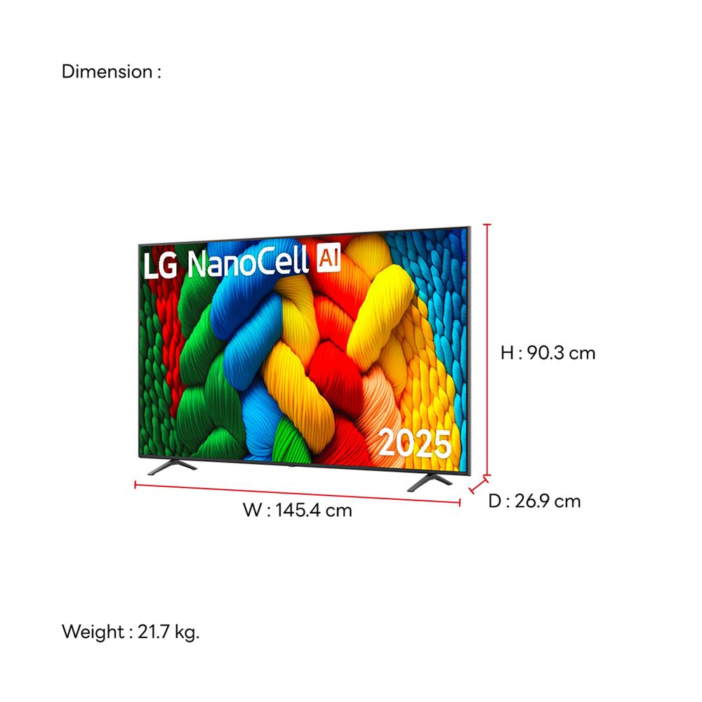ทีวีแอลอีดี 65 นิ้ว LG (4K, NANOCELL, SMART TV) 65NANO80ASA.ATM