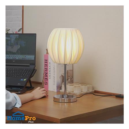 ไฟตั้งโต๊ะ CARINI MT-84324 สีครีม/เงิน_4