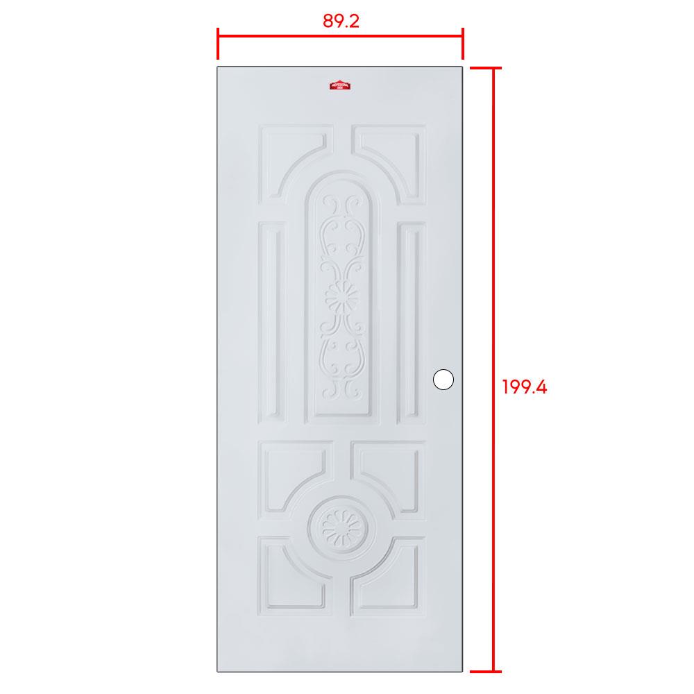 ประตูภายนอกเหล็ก เจาะลูกบิด PROFESSIONAL DOOR H2G 89.2x199.4 ซม. สีเทา