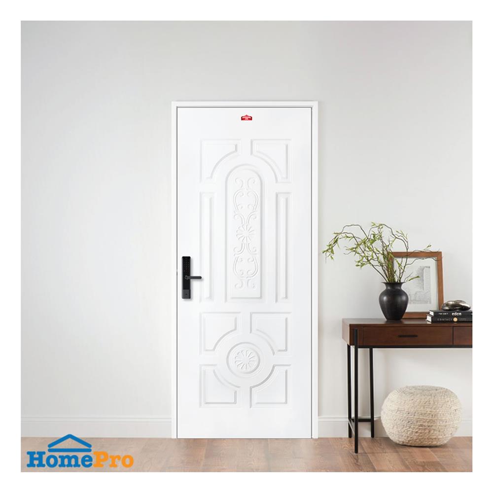ประตูภายนอกเหล็ก เจาะลูกบิด PROFESSIONAL DOOR H2W 89.2x199.4 ซม. สีขาว