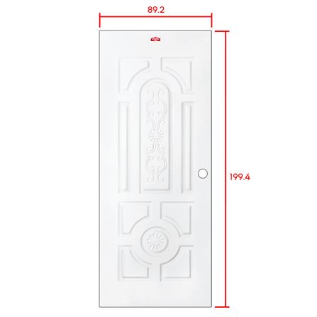 ประตูภายนอกเหล็ก เจาะลูกบิด PROFESSIONAL DOOR H2W 89.2x199.4 ซม. สีขาว_5
