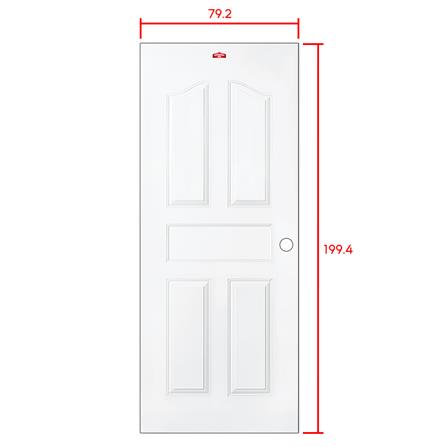 ประตูภายนอกเหล็ก เจาะลูกบิด PROFESSIONAL DOOR G1W 79.2x199.4 ซม. สีขาว_5