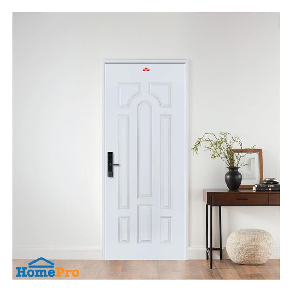 ประตูภายนอกเหล็ก เจาะลูกบิด PROFESSIONAL DOOR L1G 79.2x199.4 ซม. สีเทา