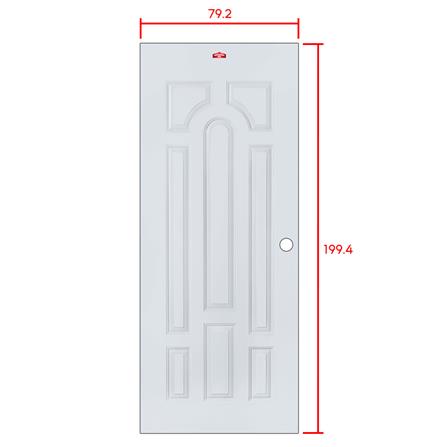 ประตูภายนอกเหล็ก เจาะลูกบิด PROFESSIONAL DOOR L1G 79.2x199.4 ซม. สีเทา_5