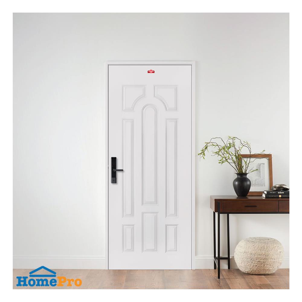 ประตูภายนอกเหล็ก เจาะลูกบิด PROFESSIONAL DOOR L2C 89.2x199.4 ซม. สีครีม