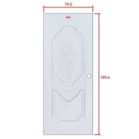 ประตูภายนอกเหล็ก เจาะลูกบิด PROFESSIONAL DOOR R1G 79.2x199.4 ซม. สีเทา_5