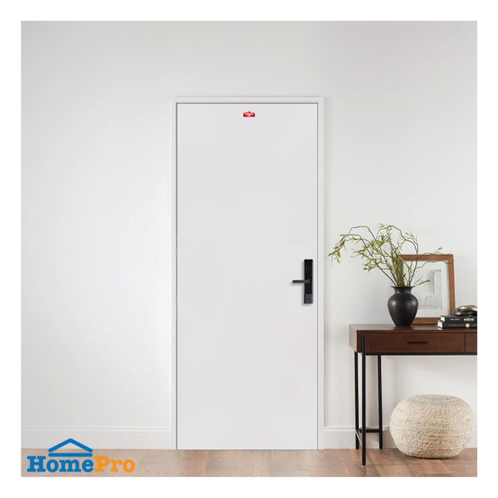 ประตูภายนอกเหล็ก เจาะลูกบิด PROFESSIONAL DOOR D2C 89.2x199.4 ซม. สีครีม