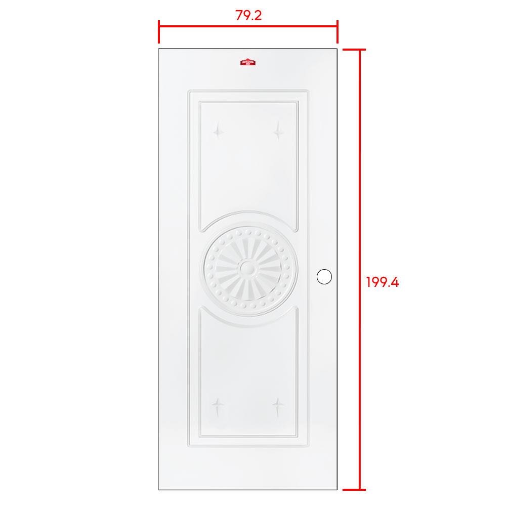 ประตูภายนอกเหล็ก เจาะลูกบิด PROFESSIONAL DOOR I1W 79.2x199.4 ซม. สีขาว