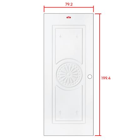 ประตูภายนอกเหล็ก เจาะลูกบิด PROFESSIONAL DOOR I1W 79.2x199.4 ซม. สีขาว_5