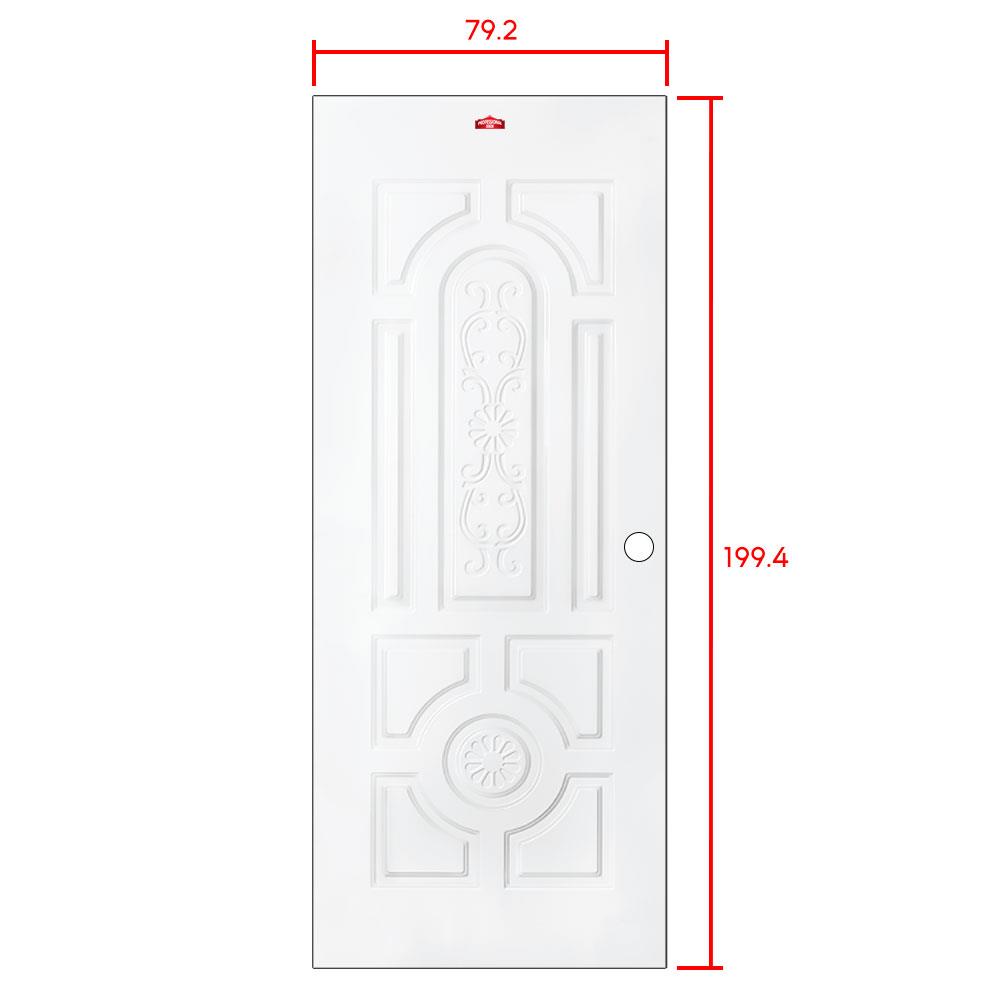 ประตูภายนอกเหล็ก เจาะลูกบิด PROFESSIONAL DOOR H1W 79.2x199.4 ซม. สีขาว