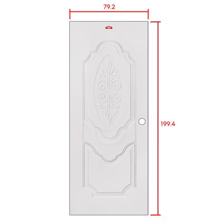 ประตูภายนอกเหล็ก เจาะลูกบิด PROFESSIONAL DOOR R1C 79.2x199.4 ซม. สีครีม_5