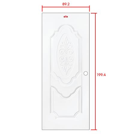 ประตูภายนอกเหล็ก เจาะลูกบิด PROFESSIONAL DOOR R2W 89.2x199.4 ซม. สีขาว_5