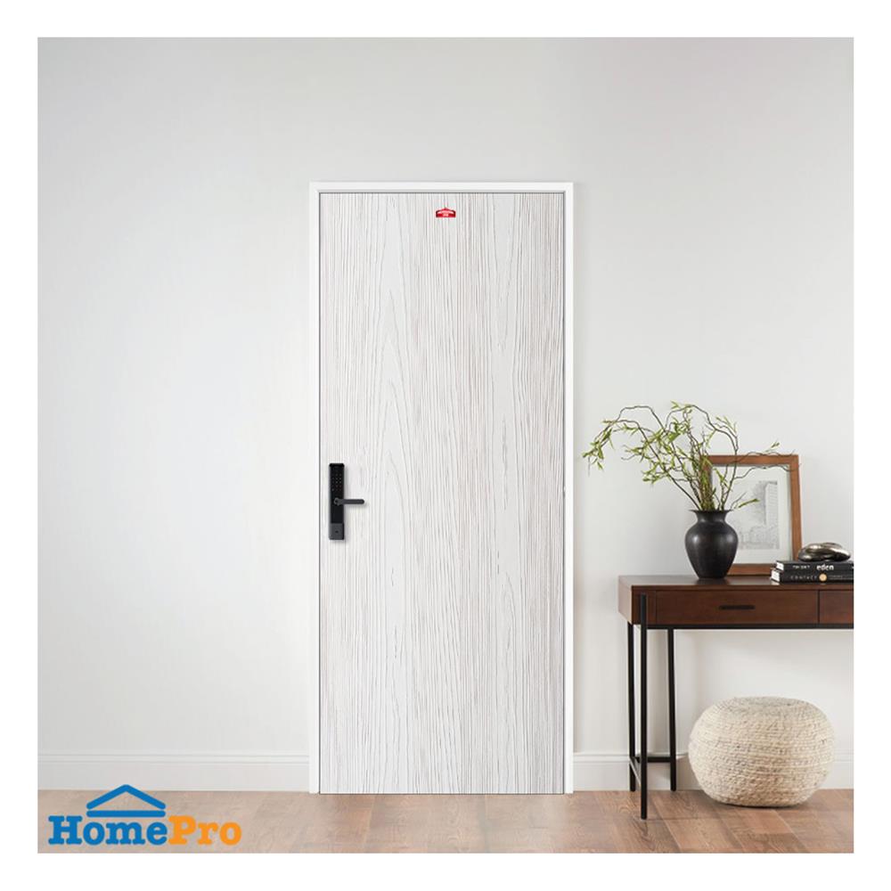 ประตูภายนอกเหล็ก เจาะลูกบิด PROFESSIONAL DOOR WD1W 79.2x199.4 ซม. สีขาวเม็ดทราย