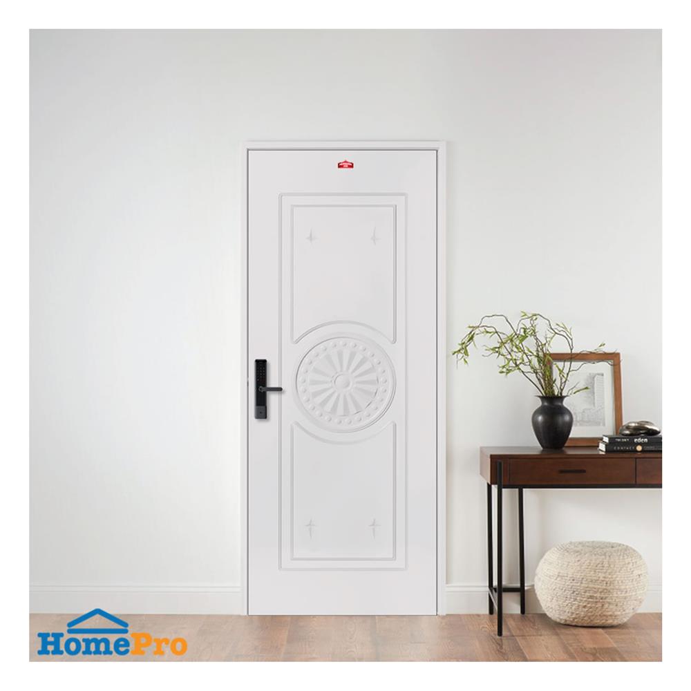 ประตูภายนอกเหล็ก เจาะลูกบิด PROFESSIONAL DOOR I2C 89.2x199.4 ซม. สีครีม