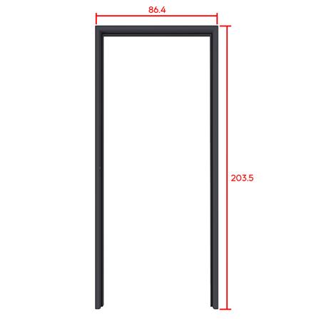 วงกบประตูเหล็ก PROFESSIONAL DOOR FR1LBK  86.4x203.5 ซม. สีเทาเม็ดทราย_4