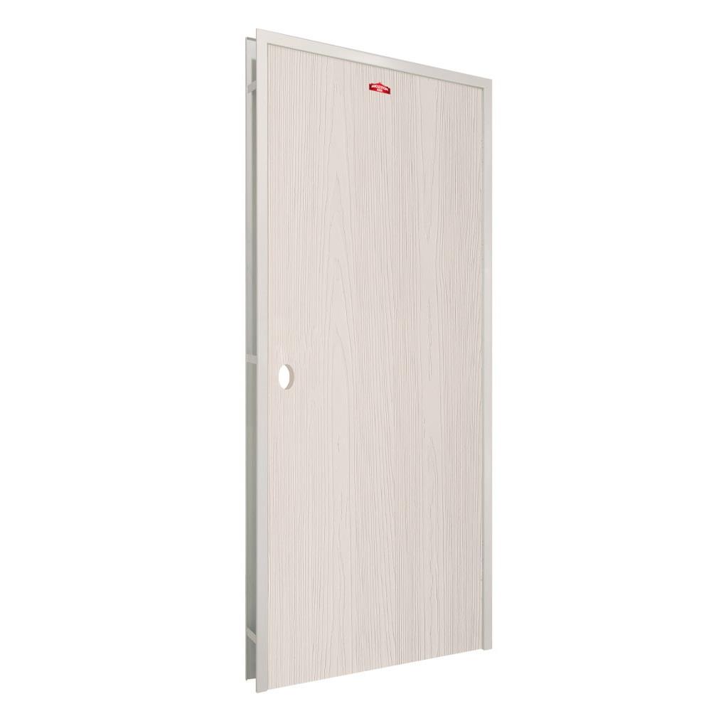 ชุดประตูเหล็ก เจาะลูกบิด PROFESSIONAL DOOR FR2LC+WD2C 96.4x203.5 ซม. สีครีม