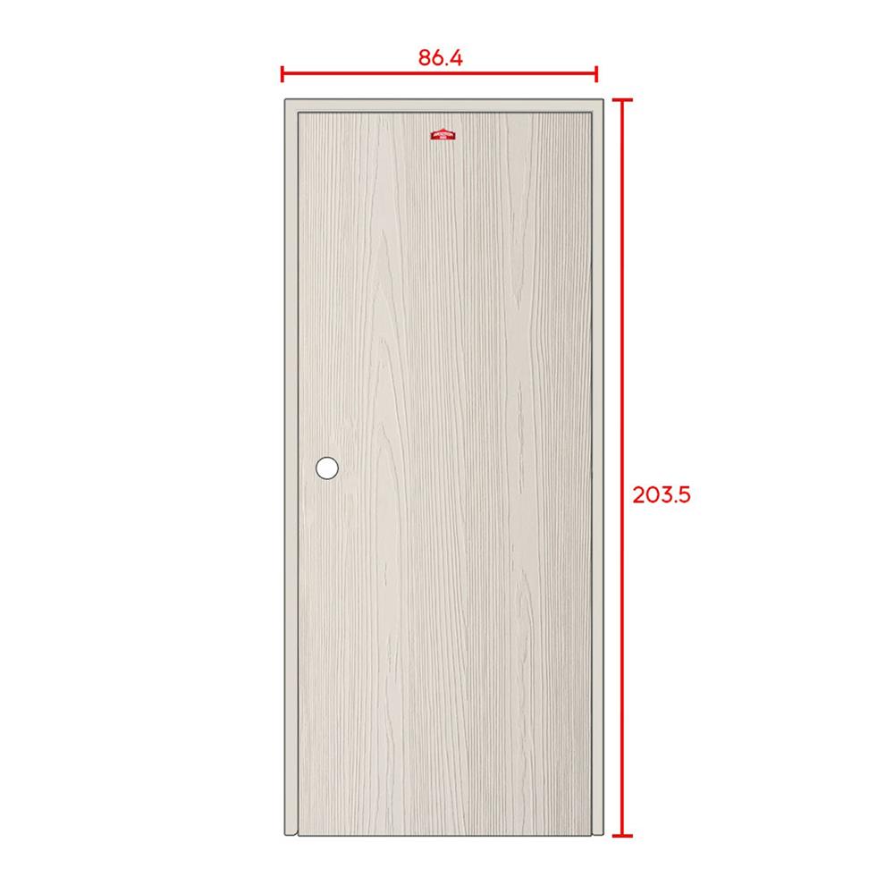 ชุดประตูเหล็ก เจาะลูกบิด PROFESSIONAL DOOR FR1LC+WD1C 86.4x203.5 ซม. สีครีม
